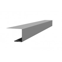 ГРАНД ЛАЙН Планка завершающая фальц 0,45 PE с пленкой RAL 9006бело-алюминиевый (3м) 522468