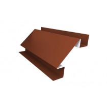 ГРАНД ЛАЙН Угол внутренний сложный 75мм 0,45 PE с пленкой RAL 8004 терракота (3м) 516515