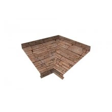 Угол отлива Grand Line внутренний 100 0,45 Print Elite с пленкой Sand Stone TwinColor
