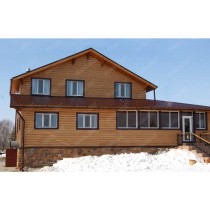 ГРАНД ЛАЙН Сайдинг Блок-хаус 0,390 0,45 Print Premium Cherry Wood 465160