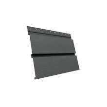 Сайдинг Grand Line Квадро брус 3D 0,5 GreenCoat Pural BT, matt с пленкой RR 22 серый (RAL 7000 серая белка)