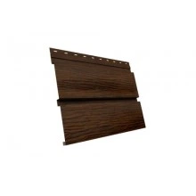 Сайдинг Grand Line Квадро брус 3D 0,45 Print Elite с пленкой Chestnut Wood TwinColor