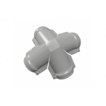 ГРАНД ЛАЙН Четверник конька полукруглого 0,5 Satin с пленкой RAL 9006бело-алюминиевый 265769