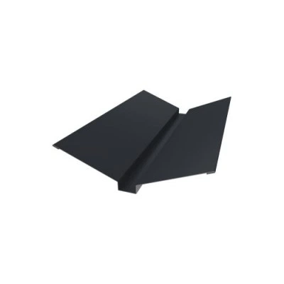 Планка ендовы Grand Line верхней 115х30х115 0,5 GreenCoat Pural BT с пленкой RR 23 темно-серый (RAL 7024 мокрый асфальт) (3м) — 464062