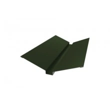 Планка ендовы Grand Line верхней 115х30х115 0,5 GreenCoat Pural BT с пленкой RR 11 темно-зеленый (RAL 6020 хромовая зелень) (2м)