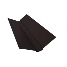 Планка ендовы Grand Line верхней фигурной 150x150 0,5 PurPro с пленкой RAL 9005 черный (3м)