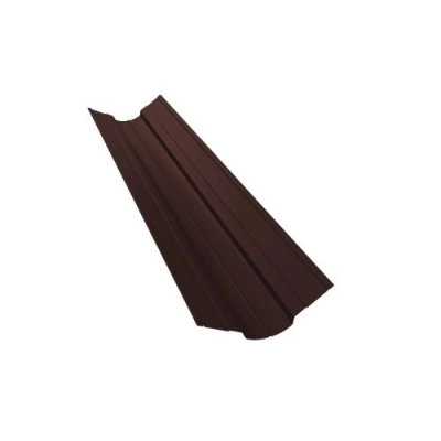 Планка ендовы Grand Line верхней фигурной 70x70 0,5 GreenCoat Pural BT, matt RR 887 шоколадно-коричневый (RAL 8017 шоколад) (3м) — 473301