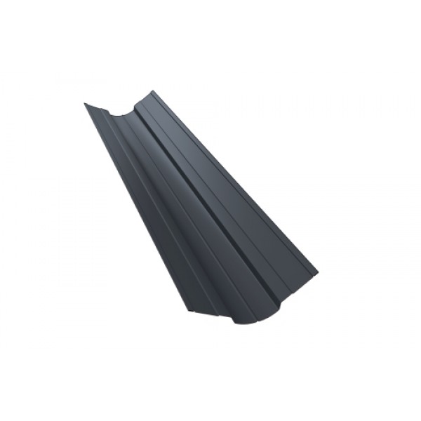 ГРАНД ЛАЙН Планка ендовы верхней фигурной 70x70 0,5 Satin Matt RAL 7024 мокрый асфальт (2,5м) 473371