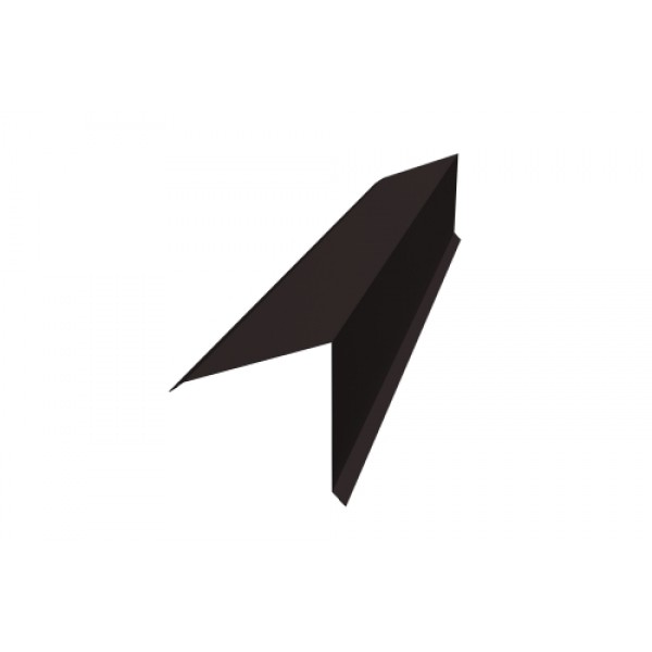 ГРАНД ЛАЙН Планка конька односкатной кровли 180x160 0,5 Satin Matt RAL 9005 черный (2м) 489064