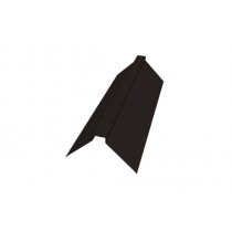 ГРАНД ЛАЙН Планка конька плоского 115х30х115 0,5 Satin с пленкой RAL 9005 черный (3м) 470247