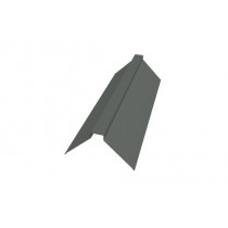 ГРАНД ЛАЙН Планка конька плоского 150х40х150 0,45 PE с пленкой RAL 7005 мышино-серый (3м) 487691