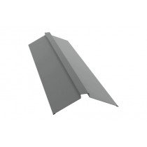 ГРАНД ЛАЙН Планка конька плоского 175х50х175 0,45 PE с пленкой RAL 9006 бело-алюминиевый (2м) 487970