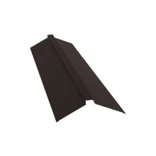 Планка конька Grand Line плоского 175х50х175 0,5 GreenCoat Pural BT с пленкой RR 32 темно-коричневый (RAL 8019 серо-коричневый) (3м)