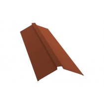 ГРАНД ЛАЙН Планка конька плоского 175х50х175 0,5 Satin с пленкой RAL 8004 терракота (3м) 488167