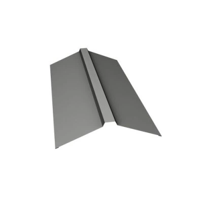 Планка конька Grand Line прямоугольного 150х30х150 0,45 PE с пленкой RAL 9006бело-алюминиевый (3м) — 536597