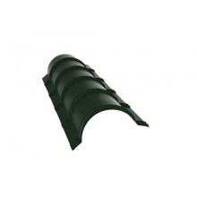 Планка Grand Line малого конька полукруглого 0,5 GreenCoat Pural BT, matt RR 11 темно-зеленый (RAL 6020 хромовая зелень) (1,97м)