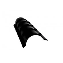 Планка Grand Line малого конька полукруглого 0,5 GreenCoat Pural BT, matt RR 33 черный (RAL 9004 сигнальный черный) (1,97м)