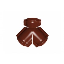 ГРАНД ЛАЙН Тройник Y малого конька полукруглого 0,5 GreenCoat Pural BT, matt с пленкой RR 29 красный (RAL 3009 оксидно-красный) 199517