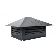 Дымник Grand Line на трубу с жалюзи 520х390мм 0,5 GreenCoat Pural BT, matt с пленкой RR 23 темно-серый (RAL 7024 мокрый асфальт)