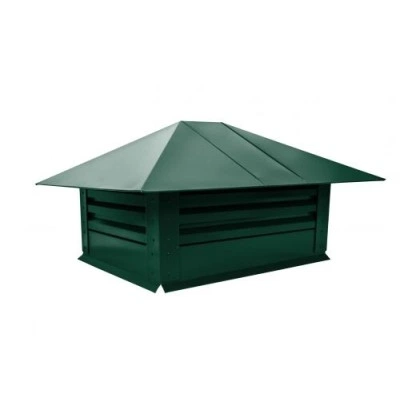 Дымник Grand Line на трубу с жалюзи 520х390мм 0,5 Satin с пленкой RAL 6005 зеленый мох — 153909 Дымник Grand Line на трубу с жалюзи 520х390мм 0,5 Satin с пленкой RAL 6005 зеленый мох — 153909