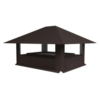 Дымник Grand Line на трубу 520х390мм 0,5 GreenCoat Pural BT с пленкой RR 32 темно-коричневый (RAL 8019 серо-коричневый) — 152851