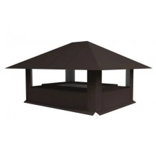 Дымник Grand Line на трубу 520х390мм 0,5 GreenCoat Pural BT, matt с пленкой RR 32 темно-коричневый (RAL 8019 серо-коричневый)