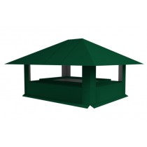 ГРАНД ЛАЙН Дымник на трубу 520х390мм 0,45 PE с пленкой RAL 6005 зеленый мох 153188