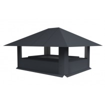 ГРАНД ЛАЙН Дымник на трубу 520х390мм 0,45 PE с пленкой RAL 7024 мокрый асфальт 153189