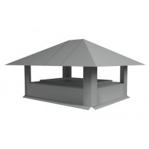 ГРАНД ЛАЙН Дымник на трубу 520х390мм 0,45 PE с пленкой RAL 9006бело-алюминиевый 170221