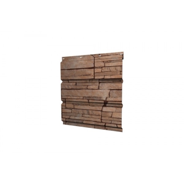 ГРАНД ЛАЙН Софит металлический без перфорации 0,45 Print Elite с пленкой Sand Stone TwinColor 234678