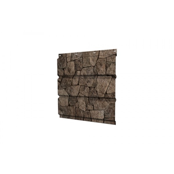 ГРАНД ЛАЙН Софит металлический без перфорации 0,45 Print Elite с пленкой King Stone TwinColor 462660