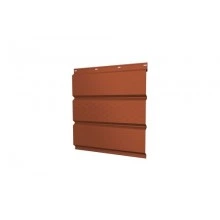 Софит металлический Grand Line центральная перфорация 0,5 Satin с пленкой RAL 8004 терракота