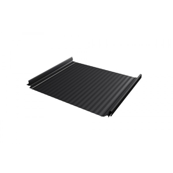 ГРАНД ЛАЙН Кликфальц Pro Gofr 0,45 Drap ST с пленкой на замках RAL 9005 черный 484329 ГРАНД ЛАЙН Кликфальц Pro Gofr 0,45 Drap ST с пленкой на замках RAL 9005 черный 484329
