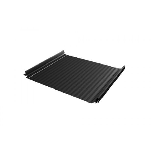 ГРАНД ЛАЙН Кликфальц Pro Gofr 0,45 Drap TX с пленкой на замках RAL 9005 черный 559317