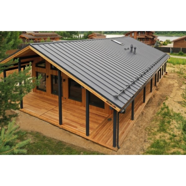 ГРАНД ЛАЙН Кликфальц Pro 0,45 Drap ST с пленкой на замках RAL 7024 мокрый асфальт 405198 ГРАНД ЛАЙН Кликфальц Pro 0,45 Drap ST с пленкой на замках RAL 7024 мокрый асфальт 405198