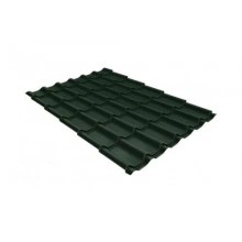 Металлочерепица Grand Line классик 0,5 GreenCoat Pural BT, matt RR 11 темно-зеленый (RAL 6020 хромовая зелень)