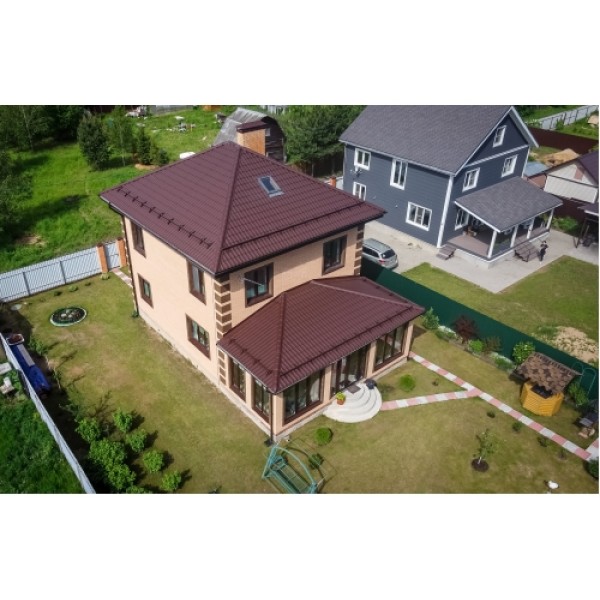 ГРАНД ЛАЙН Металлочерепица классик 0,5 Satin Matt RAL 8017 шоколад 243247 ГРАНД ЛАЙН Металлочерепица классик 0,5 Satin Matt RAL 8017 шоколад 243247