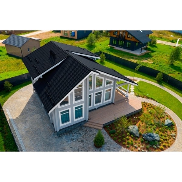 ГРАНД ЛАЙН Металлочерепица классик 0,5 Satin Matt RAL 7024 мокрый асфальт 243457 ГРАНД ЛАЙН Металлочерепица классик 0,5 Satin Matt RAL 7024 мокрый асфальт 243457