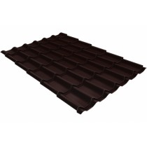 ГРАНД ЛАЙН Металлочерепица классик 0,5 PurLite Matt RAL 8017 шоколад 255040