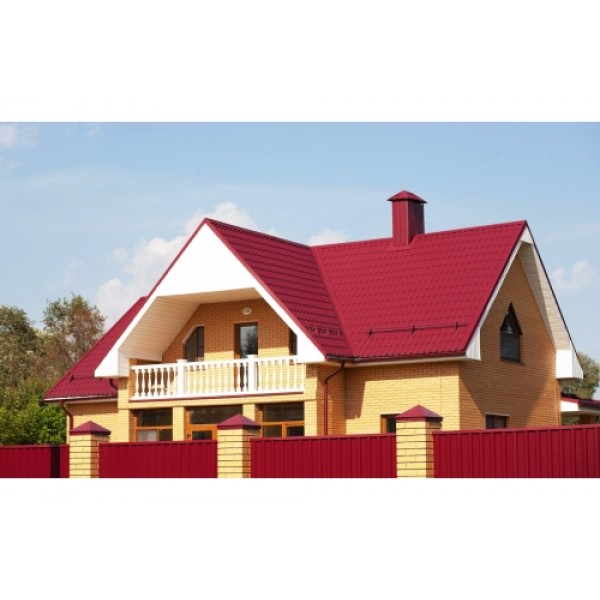ГРАНД ЛАЙН Металлочерепица классик 0,5 Satin RAL 3005 красное вино 54113 ГРАНД ЛАЙН Металлочерепица классик 0,5 Satin RAL 3005 красное вино 54113
