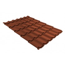 ГРАНД ЛАЙН Металлочерепица классик 0,5 Velur X RAL 8004 терракота 581943