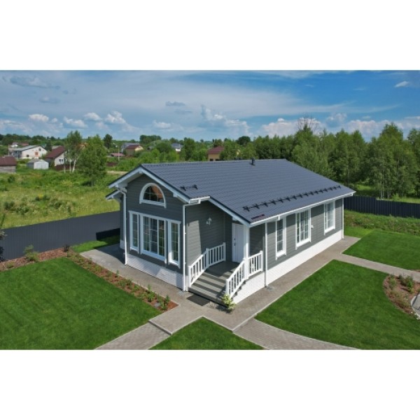 ГРАНД ЛАЙН Металлочерепица классик 0,5 Satin RAL 7024 мокрый асфальт 74146