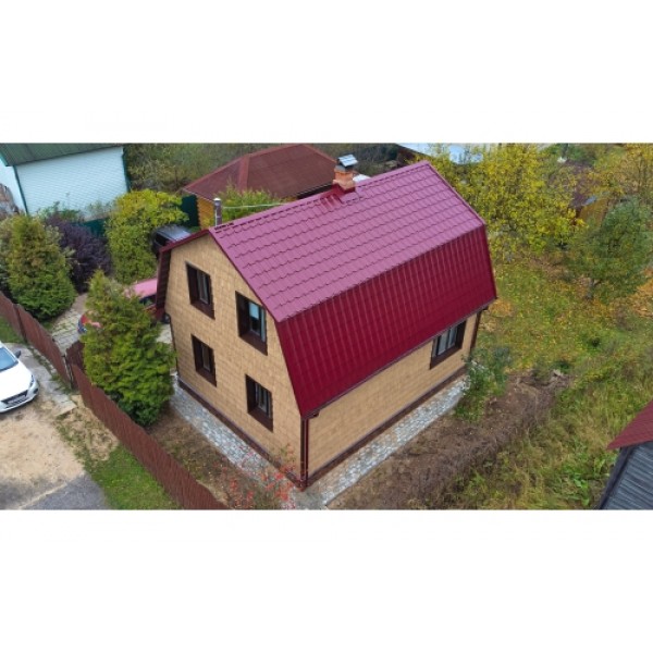 ГРАНД ЛАЙН Профиль волновой Камея (Kamea) 0,45 PE RAL 3005 красное вино 111743