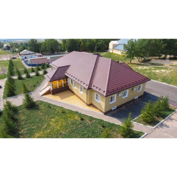 ГРАНД ЛАЙН Профиль волновой Камея (Kamea) 0,45 Drap RAL 3005 красное вино 111744