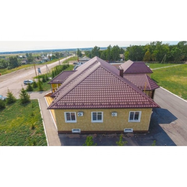 ГРАНД ЛАЙН Профиль волновой Камея (Kamea) 0,45 Drap RAL 3005 красное вино 111744