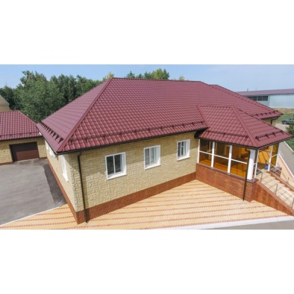ГРАНД ЛАЙН Профиль волновой Камея (Kamea) 0,45 Drap RAL 3005 красное вино 111744