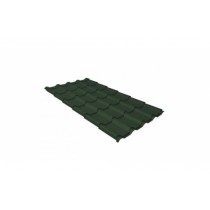 ГРАНД ЛАЙН Металлочерепица камея 0,5 GreenCoat Pural BT, matt RR 11 темно-зеленый (RAL 6020 хромовая зелень) 176240