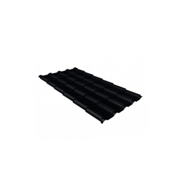 ГРАНД ЛАЙН Металлочерепица Камея (Kamea) v01 0,5 PurPro Matt 275 RAL 9005 черный 378950