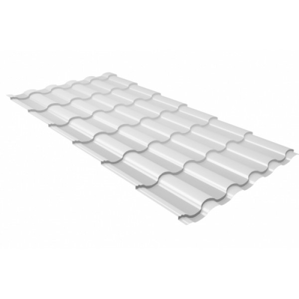 ГРАНД ЛАЙН Металлочерепица Кредо (Kredo) v01 0,5 Satin RAL 9003 сигнальный белый 132876