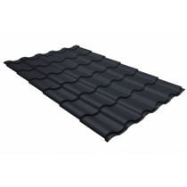 ГРАНД ЛАЙН Профиль волновой Кредо (Kredo) 0,5 GreenCoat Pural БТ матовый RR 23 темно-серый (RAL 7024 мокрый асфальт) 151553
